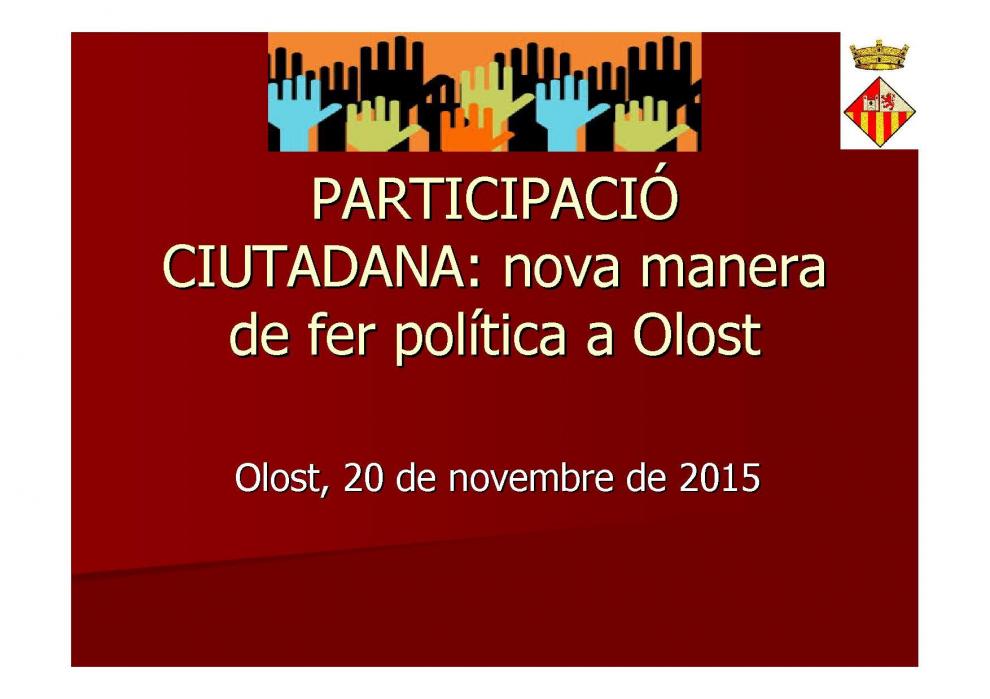 Olost i Santa Creu aposten per la participació de tothom