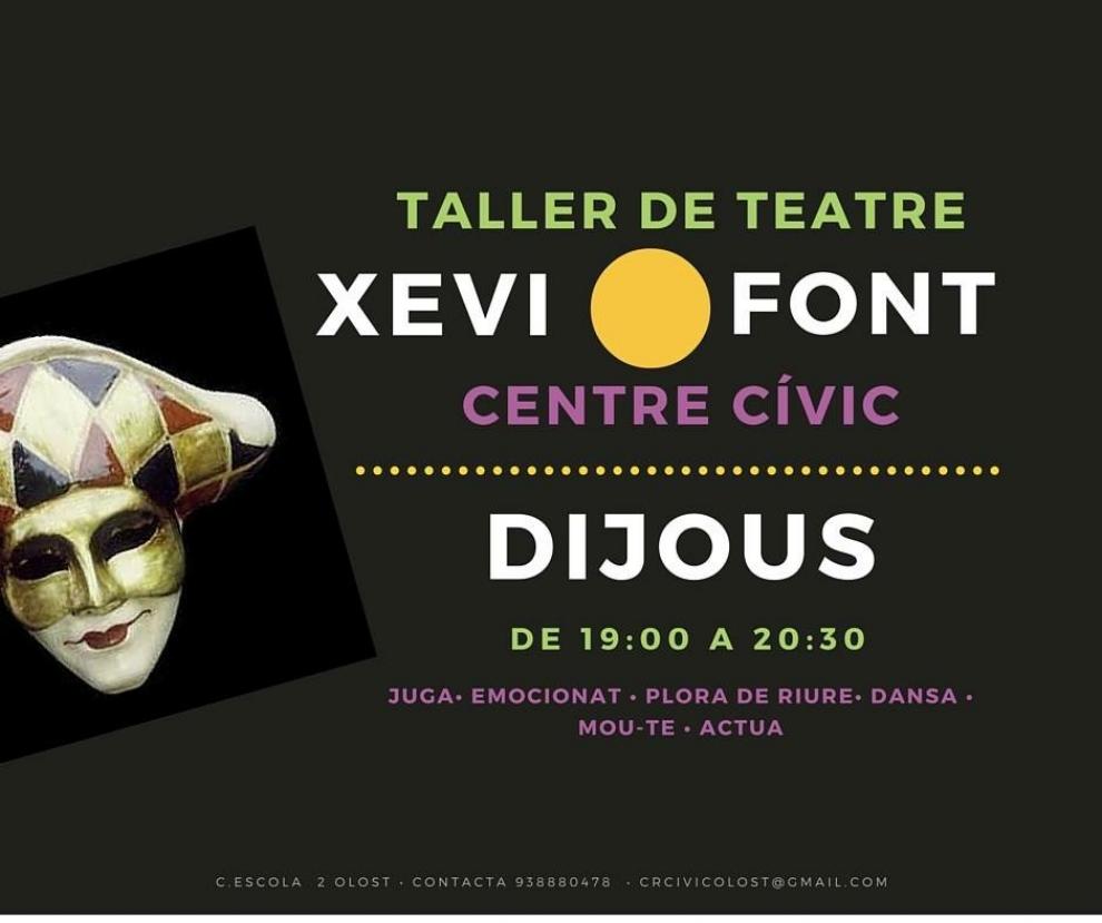 Avui comença el taller de teatre d'En Xevi Font al Centre Cívic