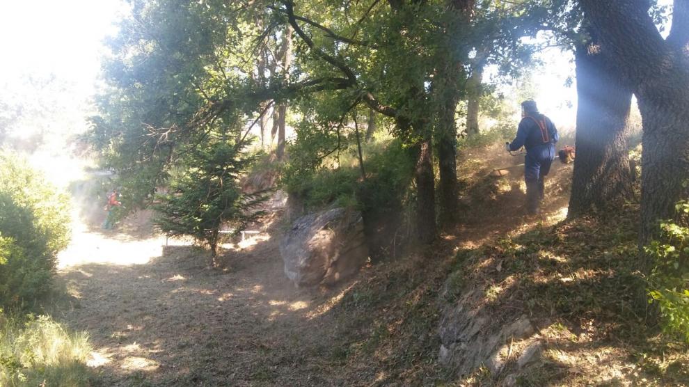 La brigada municipal ha netejat i desbrossat la zona de la Font de la Casa Nova