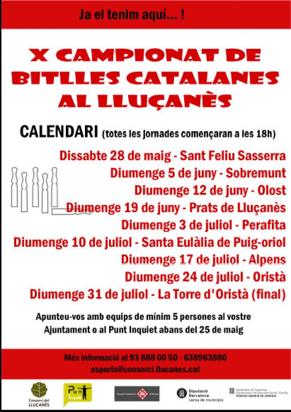 Jornada del X Campionat de bitlles catalanes a Olost