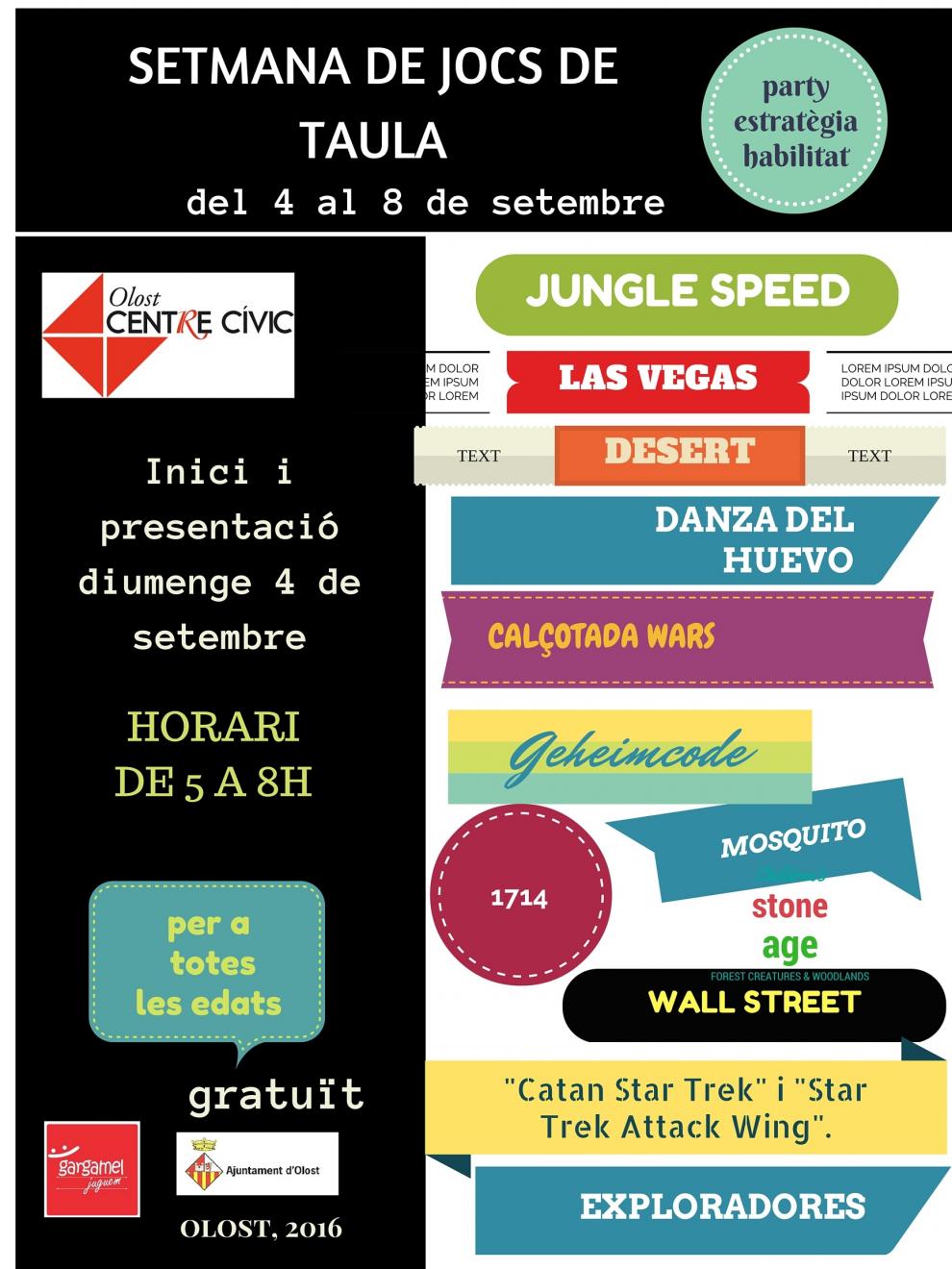 Setmana del joc al Centre Cívic d'Olost