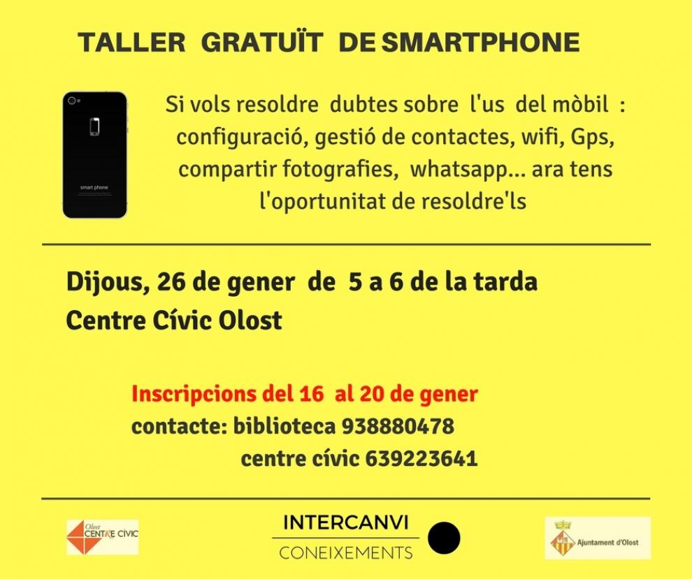 Taller gratuït d'Smartphone al Casal dels Avis