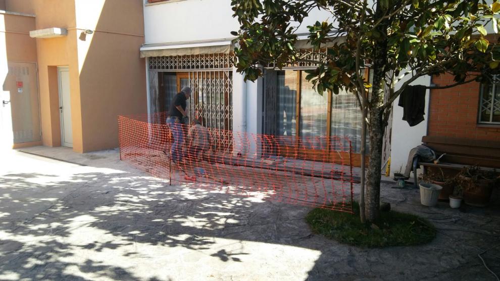 Obres de construcció dels nous banys del Casal dels Avis