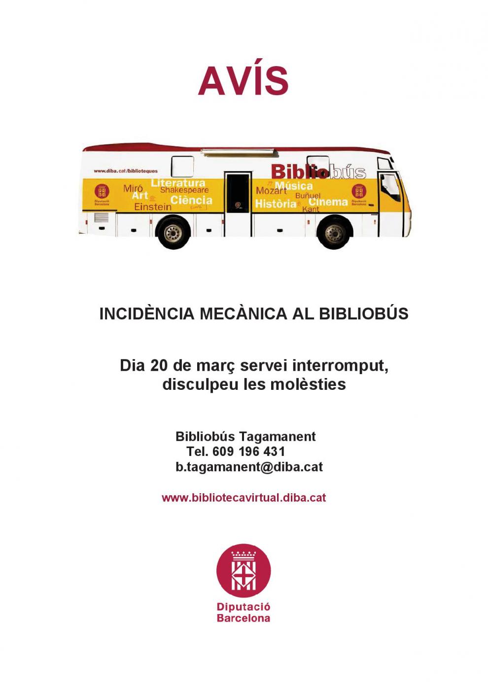 Incidència mecànica al Bibliobús Tagamanent