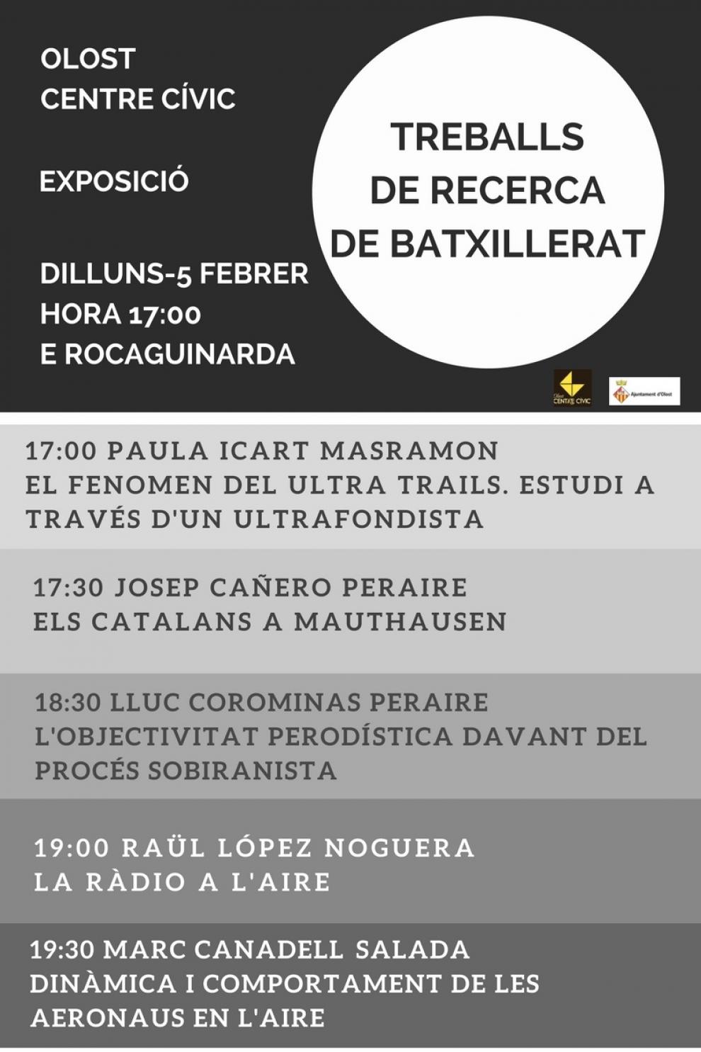 Exposició de treballs de recerca de batxillerat