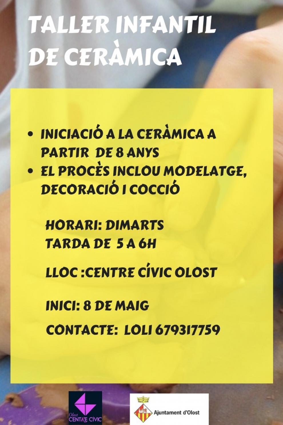 Taller infantil de ceràmica  al Centre Cívic