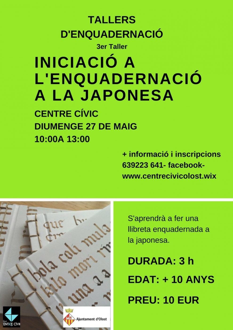 3r Taller d'iniciació a l'enquadernació japonesa al Centre Cívic