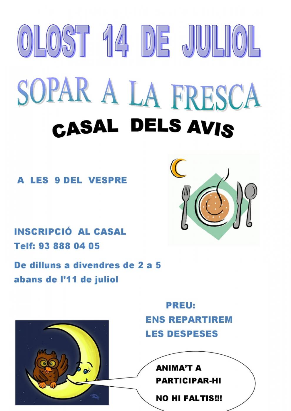 Sopar a la fresca al Casal dels Avis d'Olost