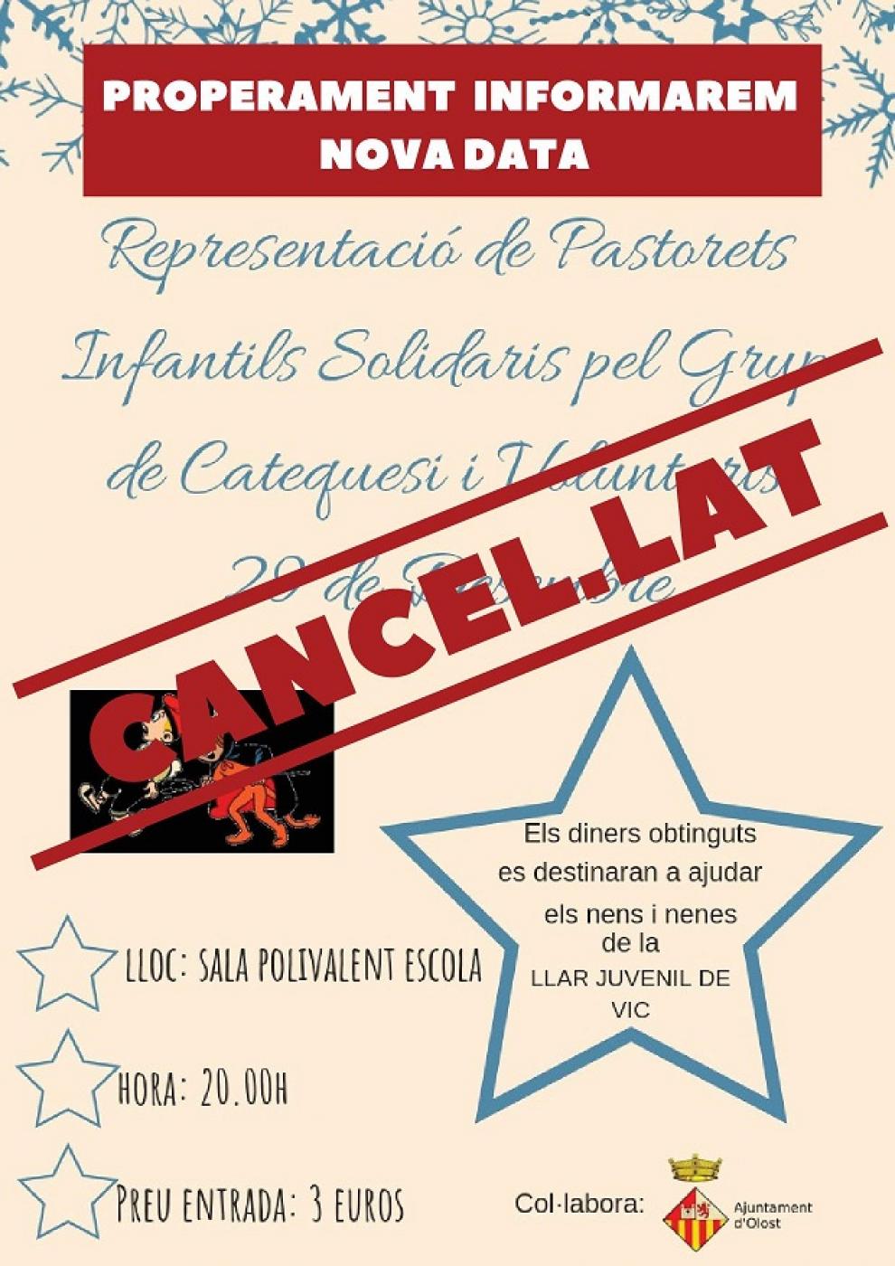 Cancel·lada la Representació dels Pastorets infantils i solidaris