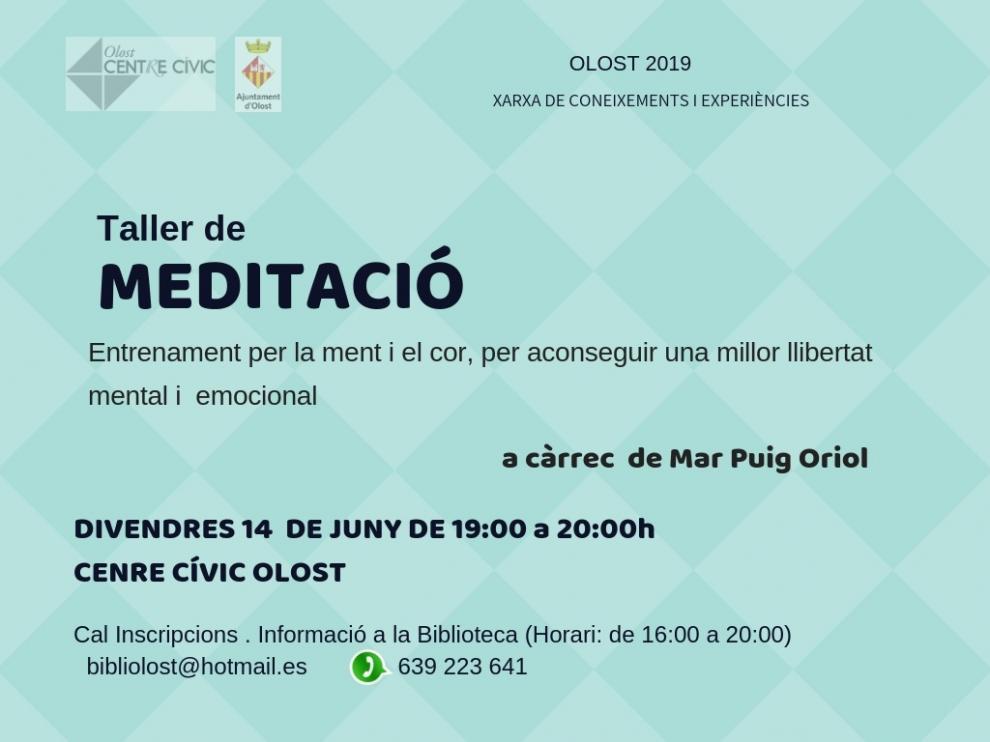 El Centre Cívic us proposa un Taller de Meditació, amb Mar Puig Oriol.
