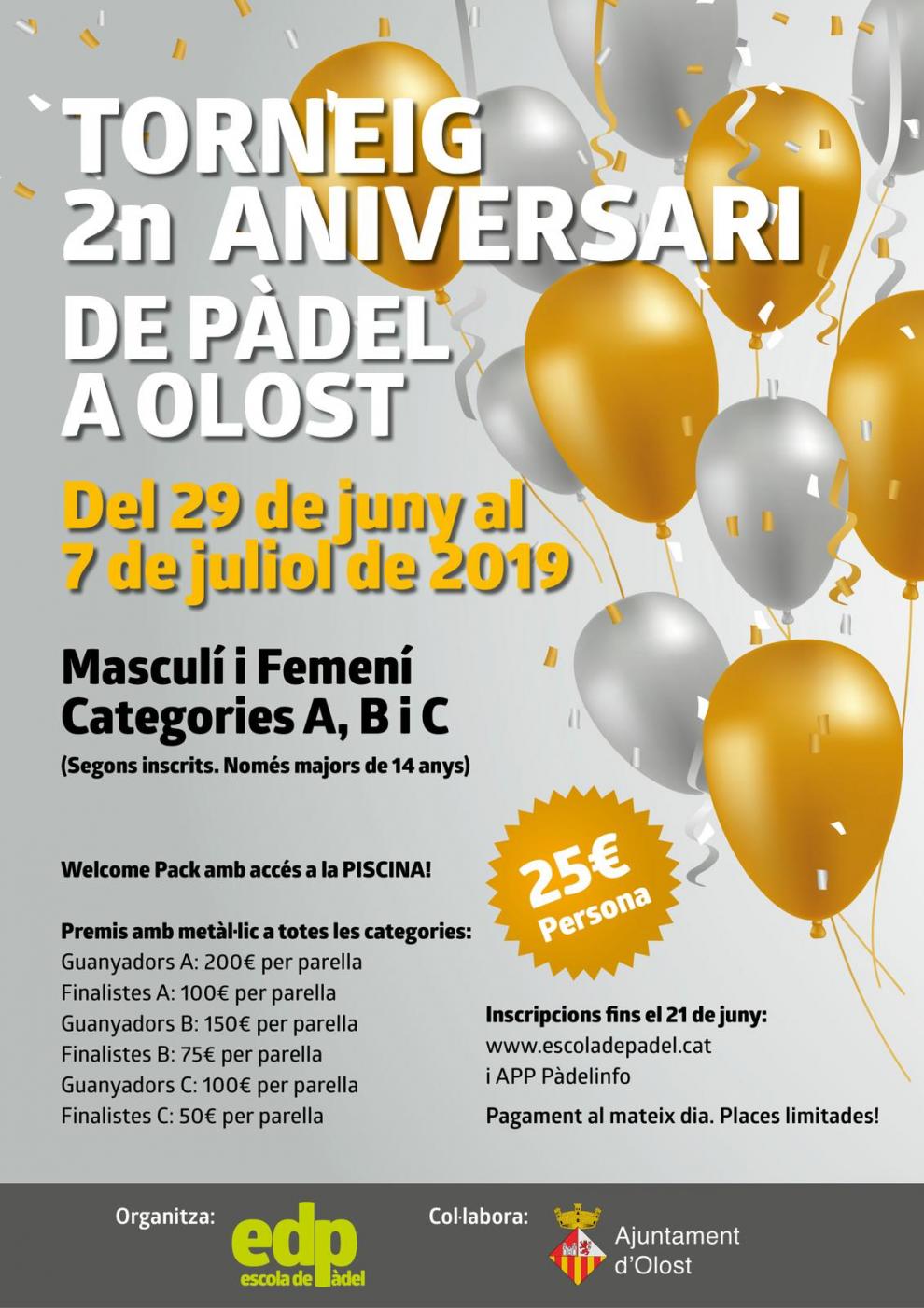 Torneig 2n Aniversari de Pàdel a Olost
