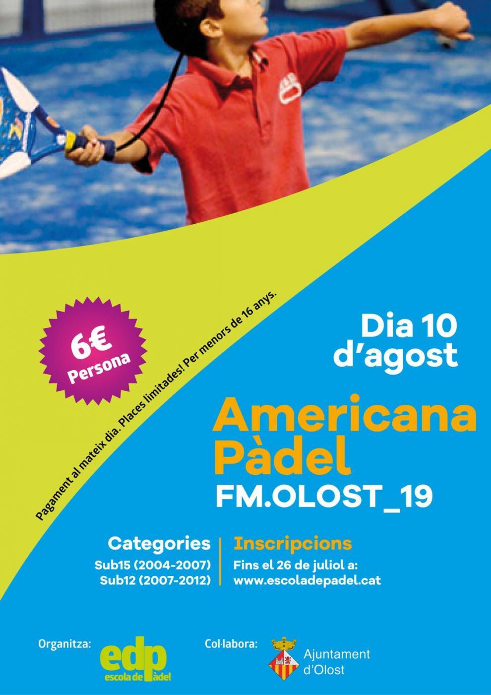 Americana de Pàdel infantil de la Festa Major d'Olost
