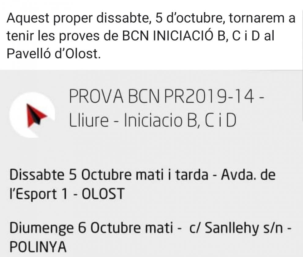 Proves d'iniciació B, C i D de patinatge artístic a Olost