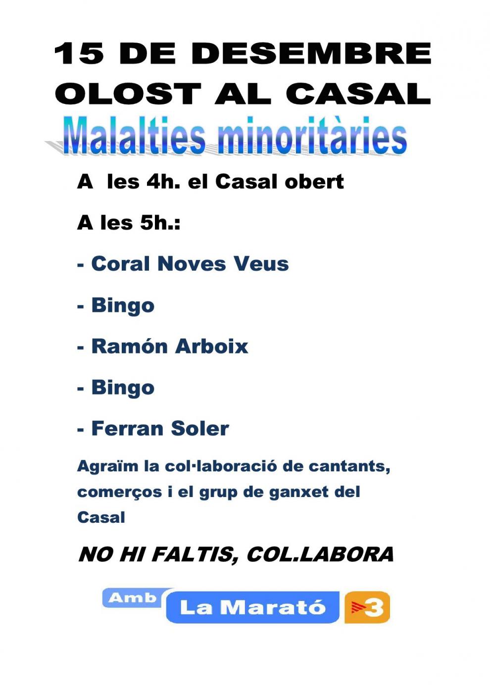 El Casal dels Avis d'Olost amb la Marató de TV3