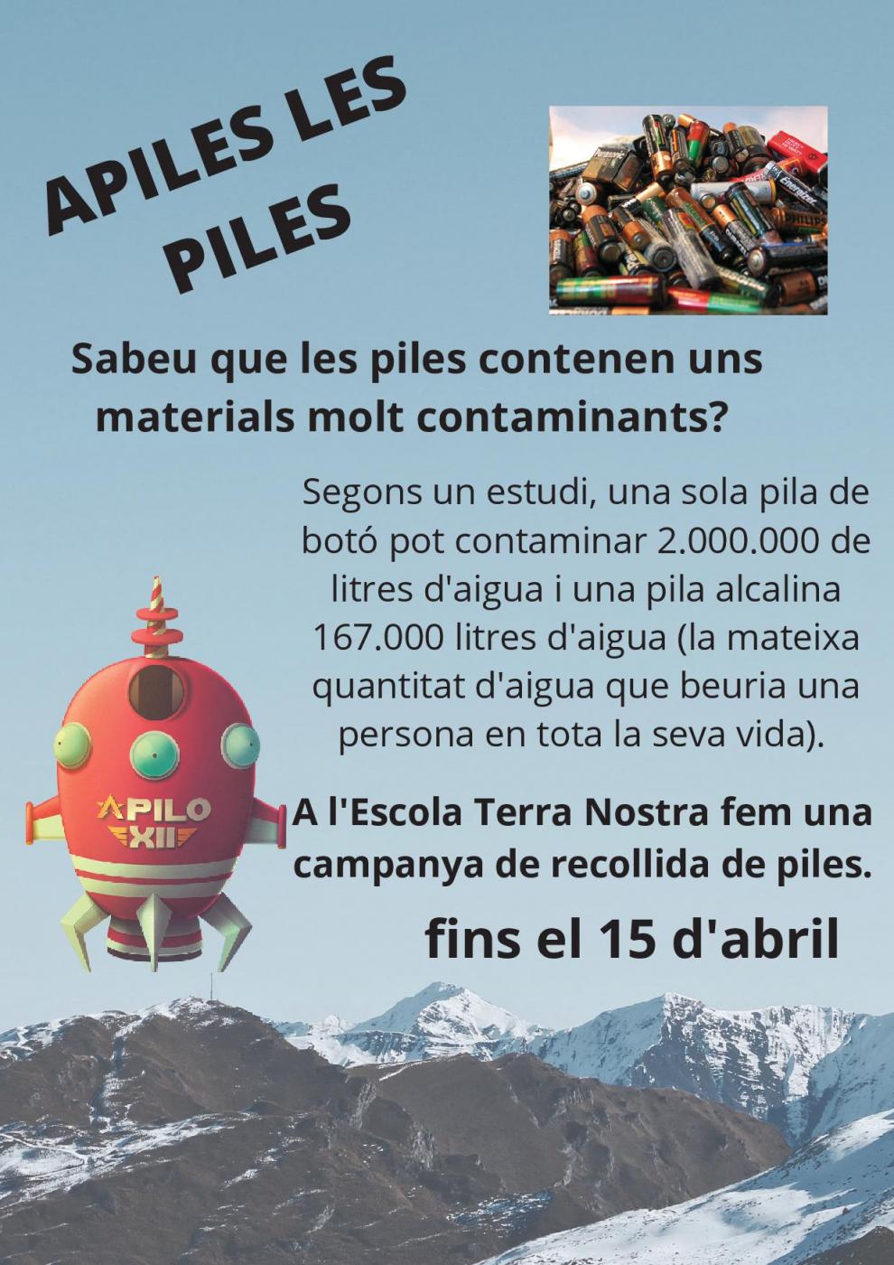 Campanya de recollida de productes contaminants per part d'alumnes de l'Escola Terra Nostra