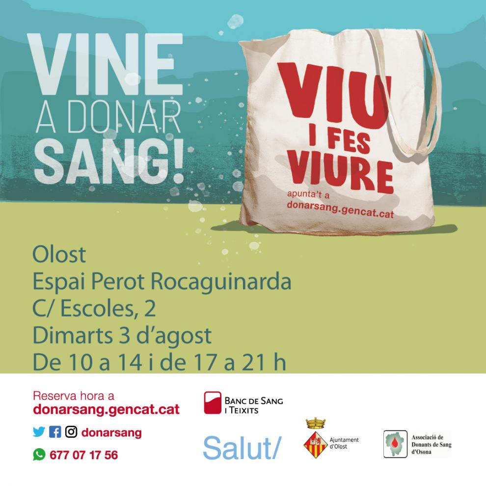 Vine a donar sang!