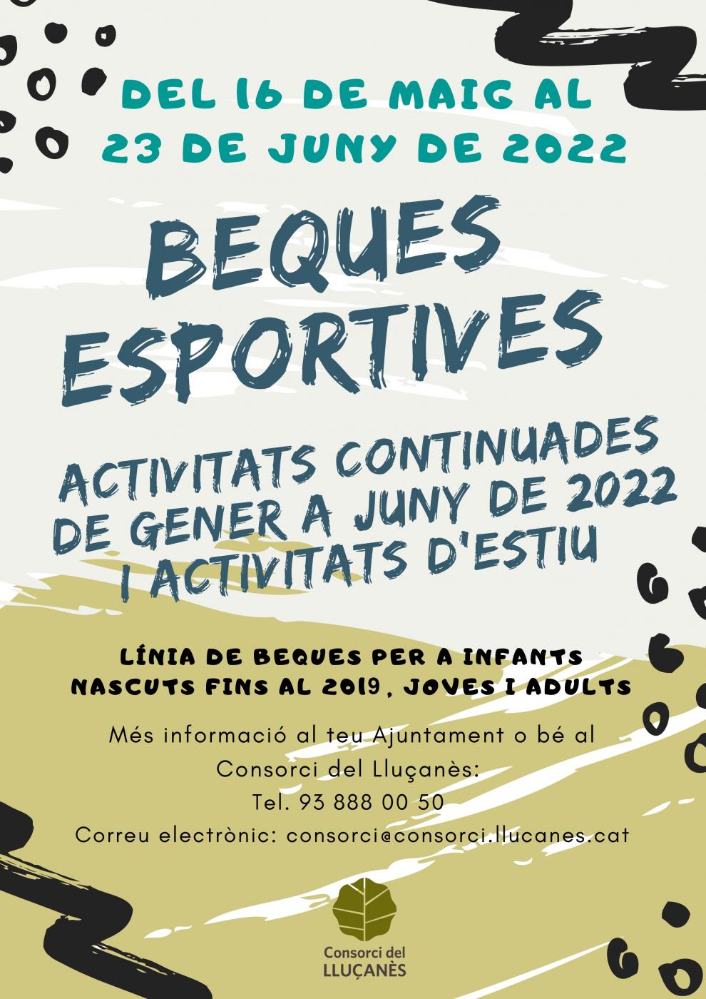 BEQUES ESPORTIVES PER A INFANTS, ADOLESCENTS I ADULTS