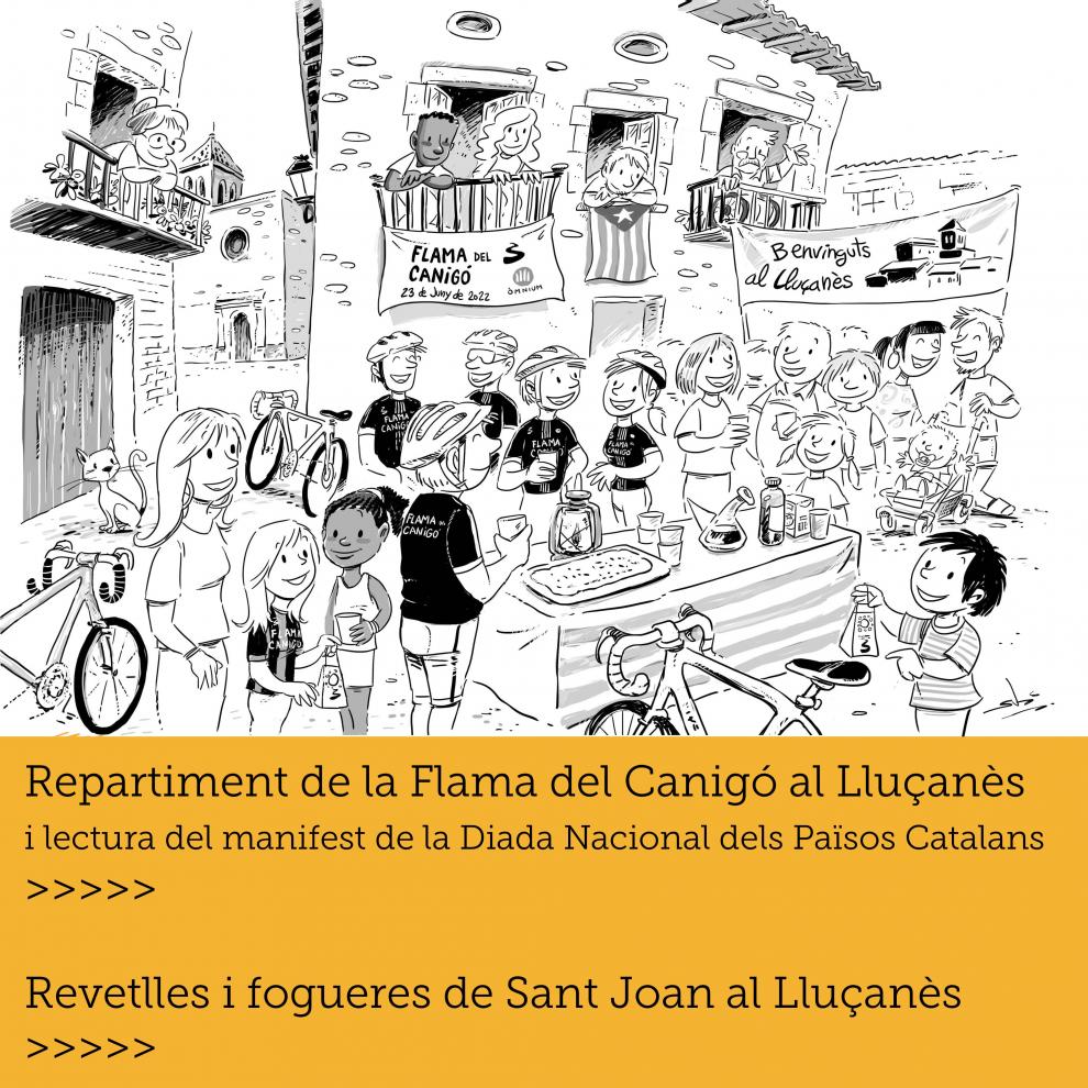 Arribada de la Flama del Canigó i fogueres al Lluçanès