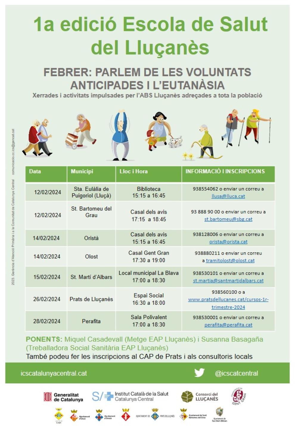 L'Escola de Salut del Lluçanès ja té a punt les xerrades de febrer i març