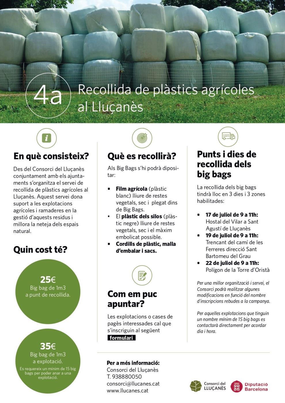 Recollida de plàstics agrícoles al Lluçanès