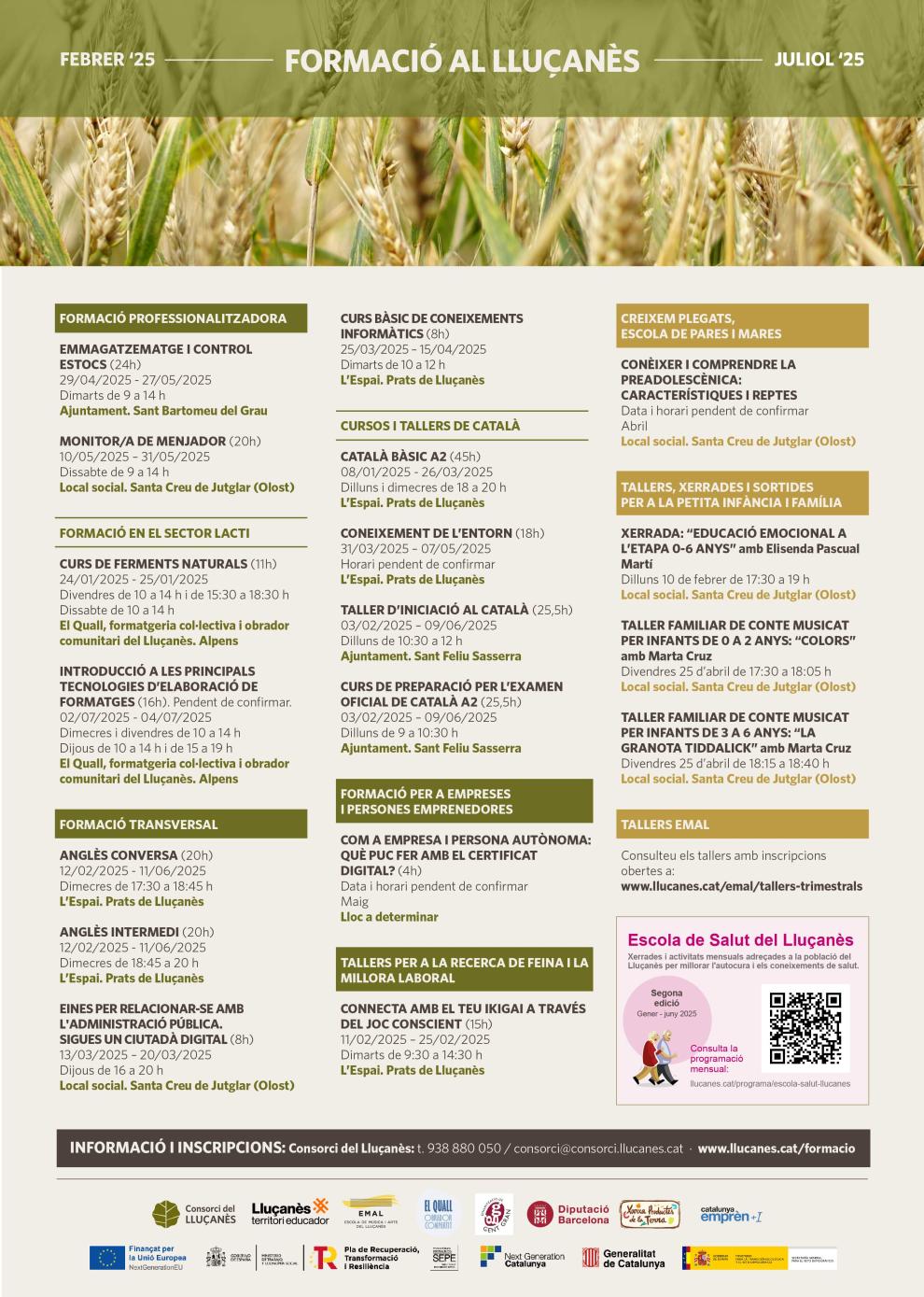 Formació del Lluçanès de febrer a juliol