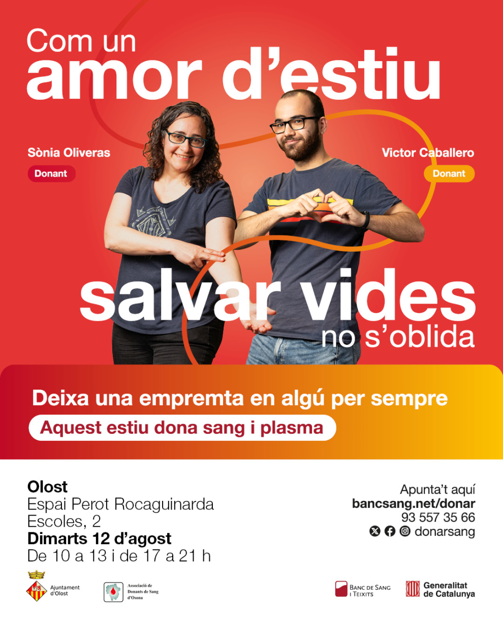Vine a donar sang i plasma. Vine a salvar vides!