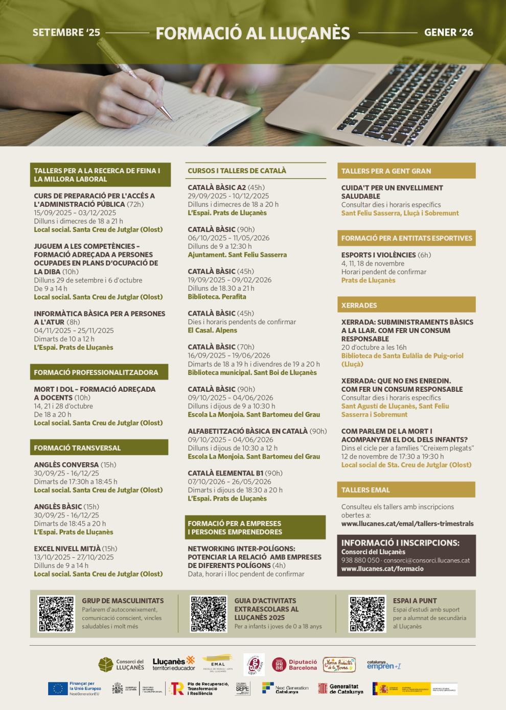 Nova programació de cursos al Lluçanès