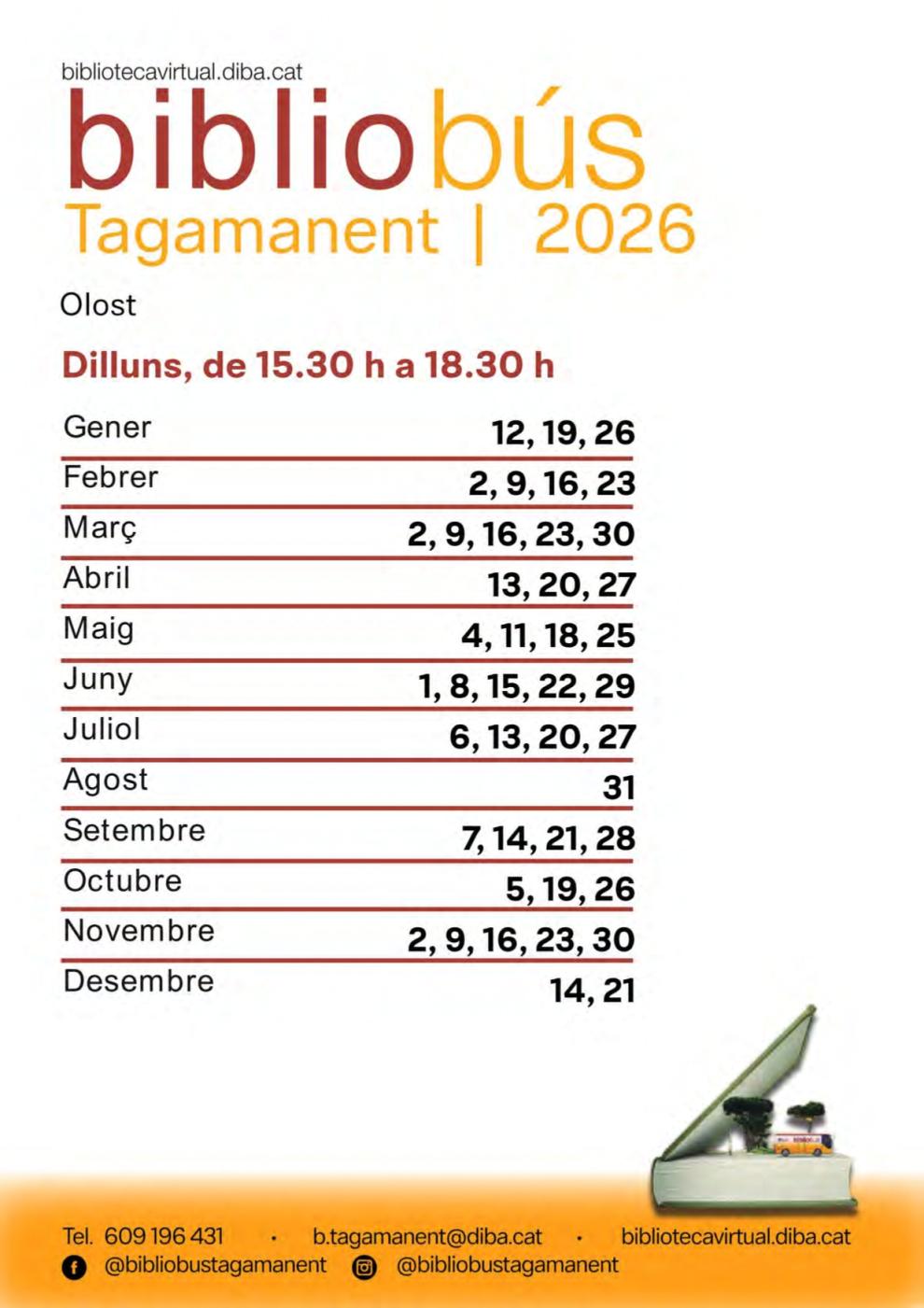 Calendari del Bibliobus Tagamanent 2026